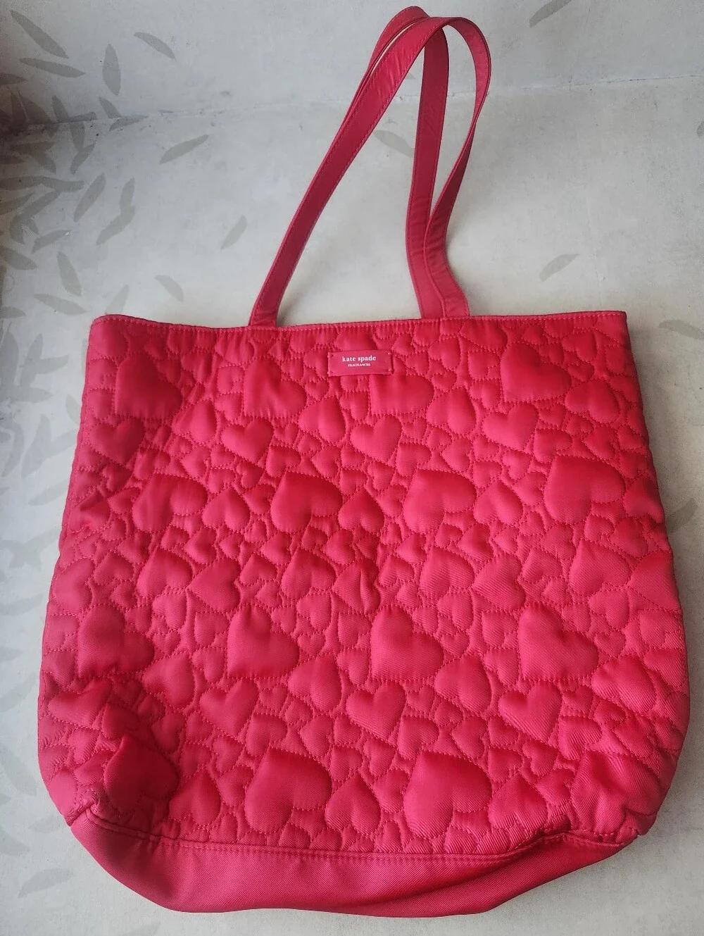 kate spade Quilted Heart Tote in Bright Red